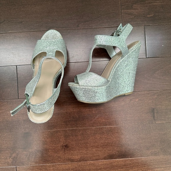 Silver Platform Wedges - Picture 2 of 2